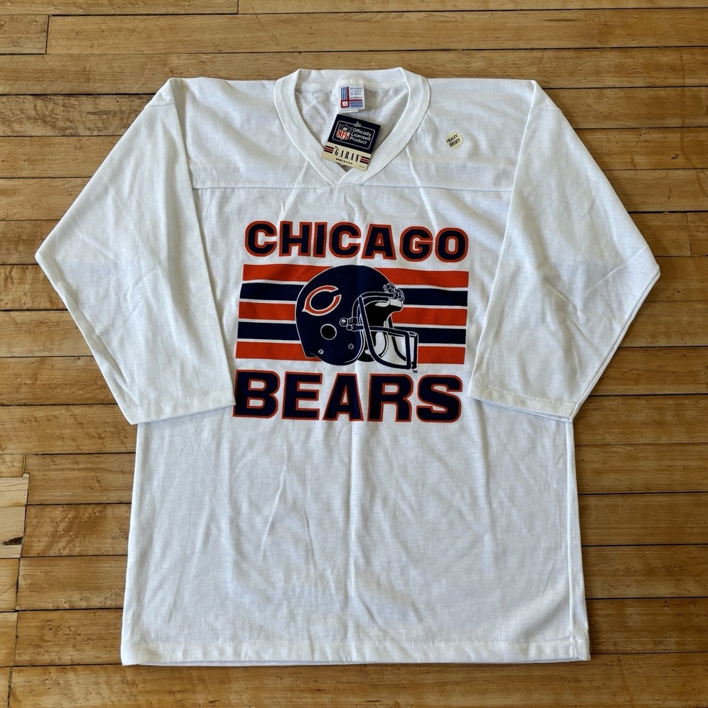 VTG 80s Chicago Bears NFL Heavy Jersey T-Shirt Size L New Made In USA NOS
